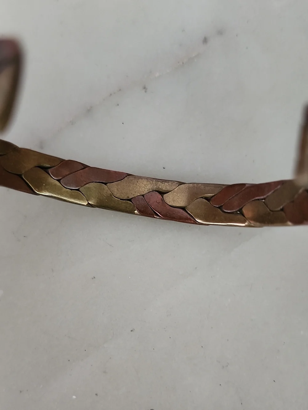 Braided Two-Tone Copper and Brass Men’s Cuff Bracelet